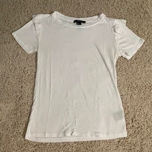 Forever 21 white shire with cute ruffles on the sleeves size S